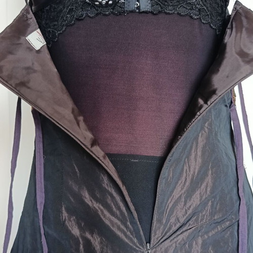 Vitsio evening maxi dress like new, taffeta brown and black