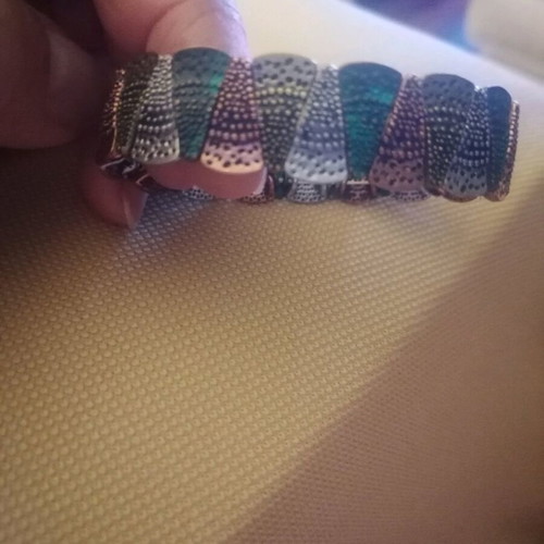 Boho metal bracelet new, multicolor with elastic band
