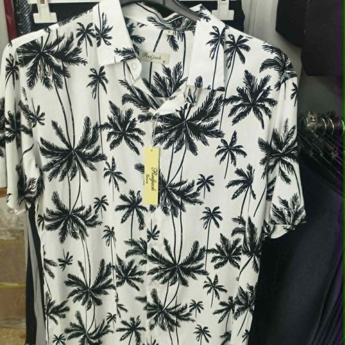 Men's short-sleeve shirt with palm trees, new, sizes M-3XL