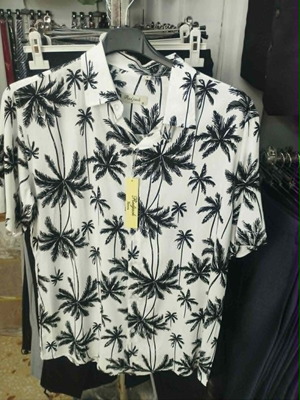 Men's short-sleeve shirt with palm trees, new, sizes M-3XL