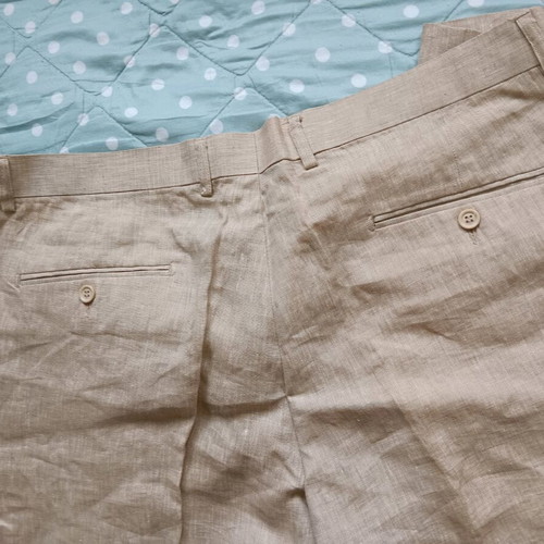 Men's linen pants beige new, size XL