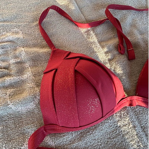 Luna reinforced triangle bikini top 70B new, terracotta color
