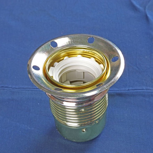 Lamp holder E27 with silver ring new
