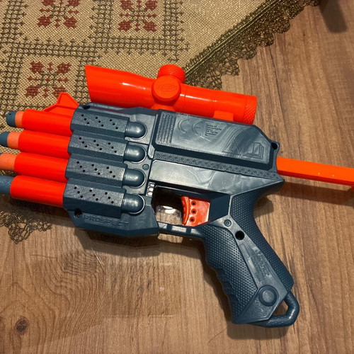 Nerf pistols used, pack with darts