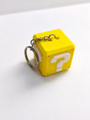 Μπρελόκ Super Mario Question Block καινούργιο, 3D printed, κίτρινο