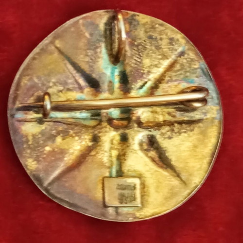 Zolotas 950 gold-plated Vergina star pendant brooch vintage