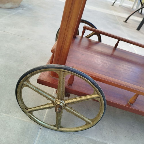 Bar trolley used, solid wood, dimensions 75x84