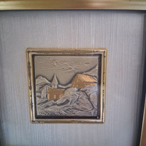 Silver engraving vintage frame like new