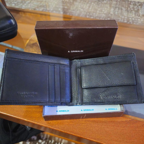 A.GRIMALDI men's leather wallet new black