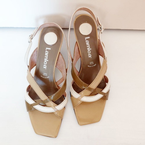 Leather sandals size 39-40 new beige brown