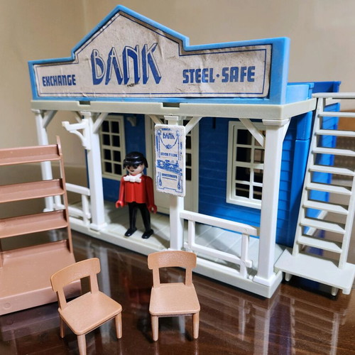 Playmobil 3422 Western Bank used, vintage collectible