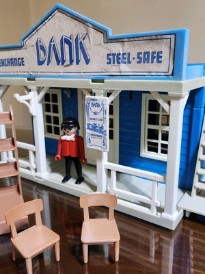 Playmobil 3422 Western Bank used, vintage collectible