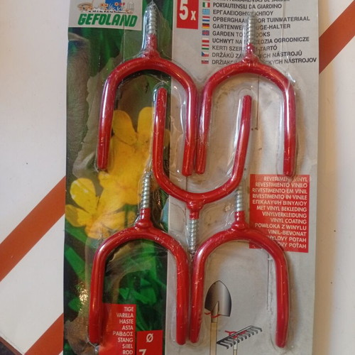 Garden Tool Organization Set new, wall mount support with 5 hooks