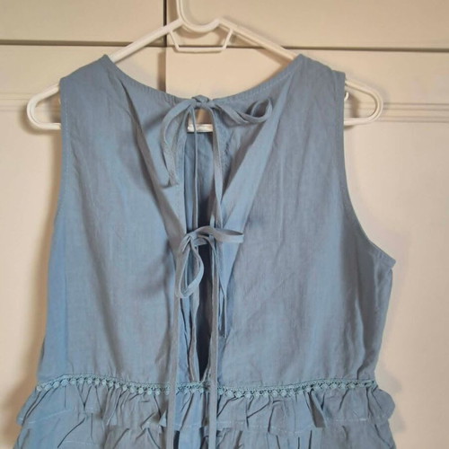 Linen dress turquoise size L new with tag