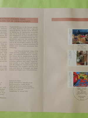 Γραμματόσημα Γερμανίας 1995 με σφραγίδα 1ης ημέρας, σαν καινούργια, 3 ασφράγιστα τετράδια
