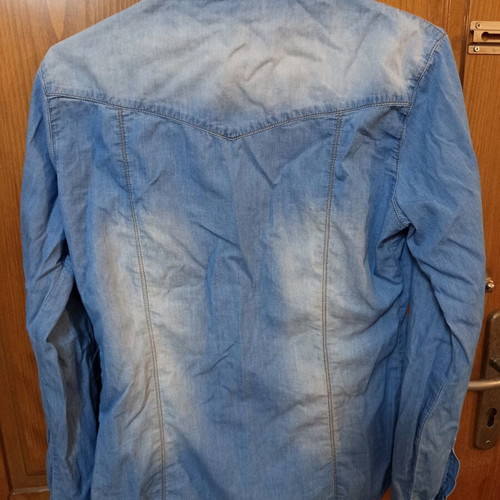 Denim shirt and pink strass bear tank top used