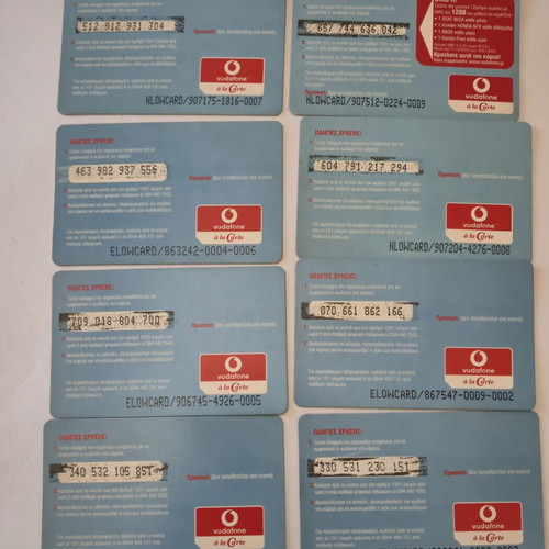 Phone cards used, pack of 16, talk time top-up