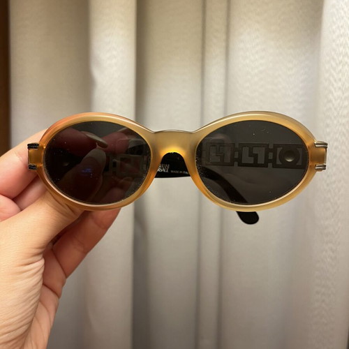 Gianni Versace Vintage Sunglasses 90s Used, Gold Frame