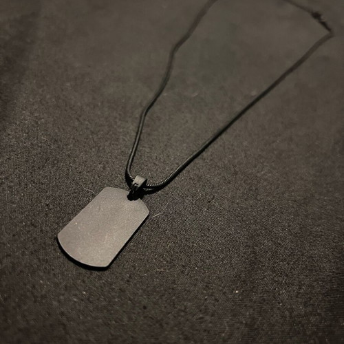 Black dog tag new with engraving option
