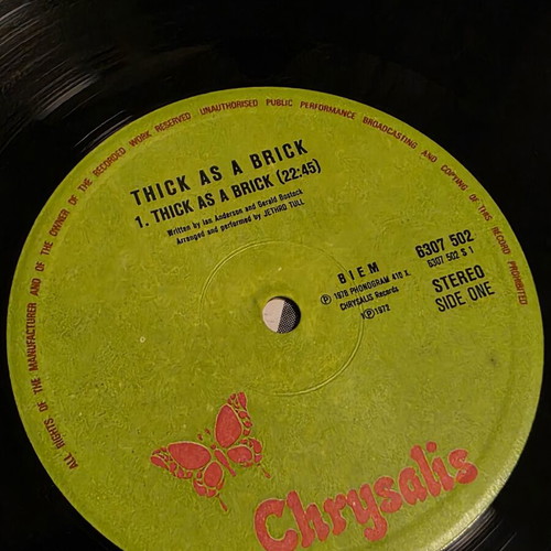 Thick as a Brick Jethro Tull 1972 like new