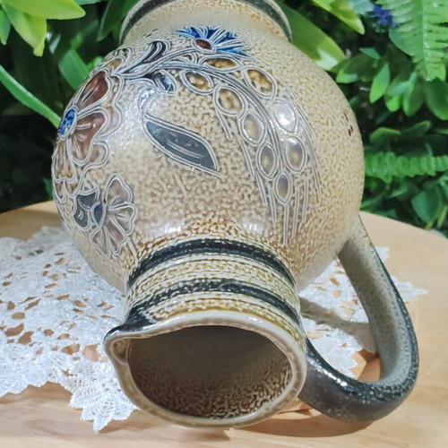 German Bembel ceramic wine jug 1989, handmade