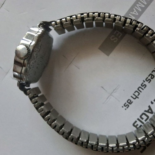 Zaria mechanical watch women's used with cracked glass