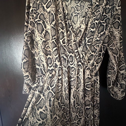 Wrap dress new, Secret, black and beige