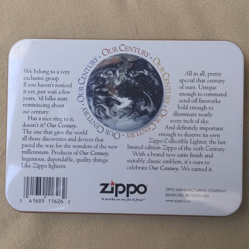 Zippo Our Century 1999 collectible lighter set