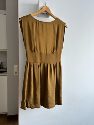 Sessun silk mini dress with open back like new, brown, size S