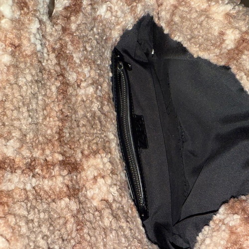 Zara shoulder bag made of synthetic fur like new, beige brown