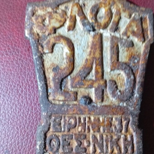 Metal label from 1960 stove