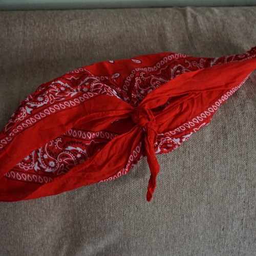 Bandana red with white paisley design like new