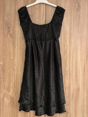 Mini black satin dress like new, size S