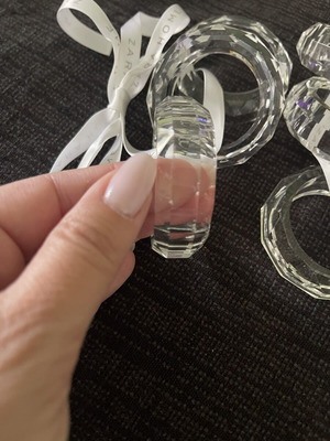 Zara Home set of 6 crystal napkin rings