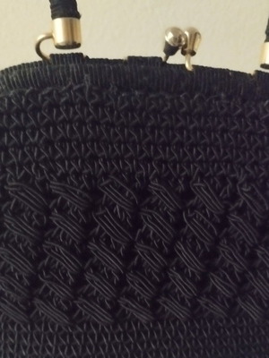 Vintage knitted black handbag like new
