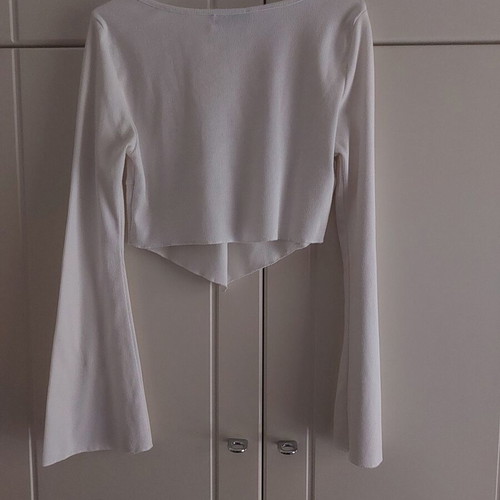 Asymmetric long-sleeve blouse Shein size M like new, white