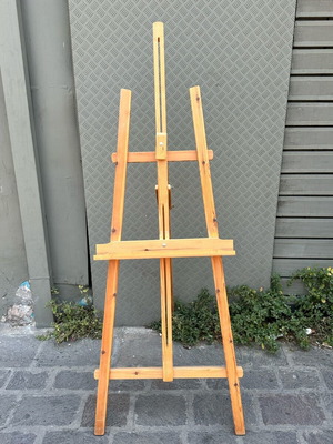 Wooden adjustable painting easel used