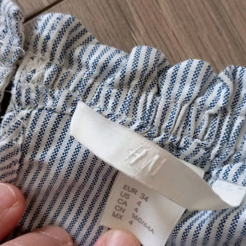 H&M One-Piece Jumpsuit XS 34 like new, white and blue