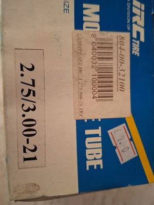Motorcycle tube 2.75 3.00-21 new