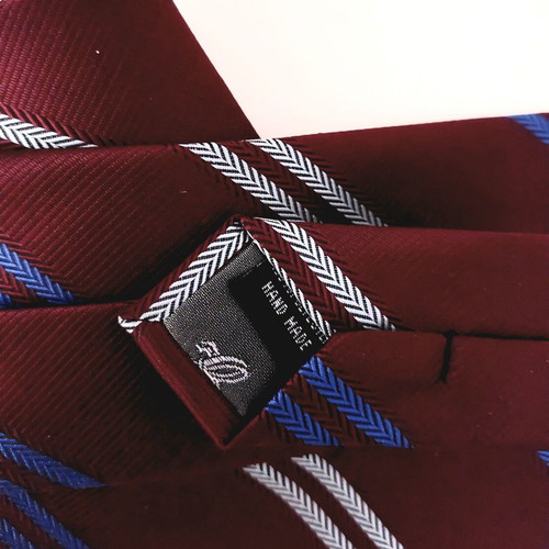 Pagonis Athens handmade tie, burgundy with stripes, new