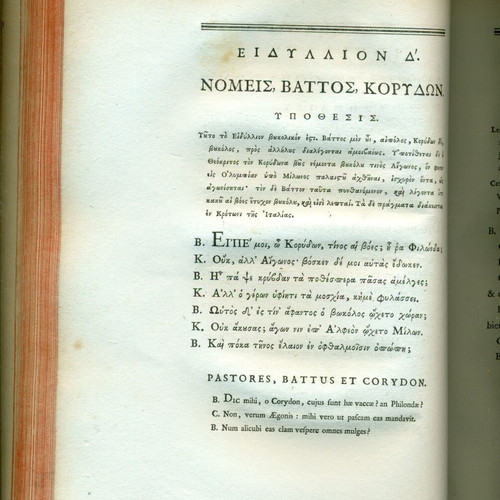 Idyllia tou Theokritou leather-bound book used, Paris 1795, 2 volumes in 1