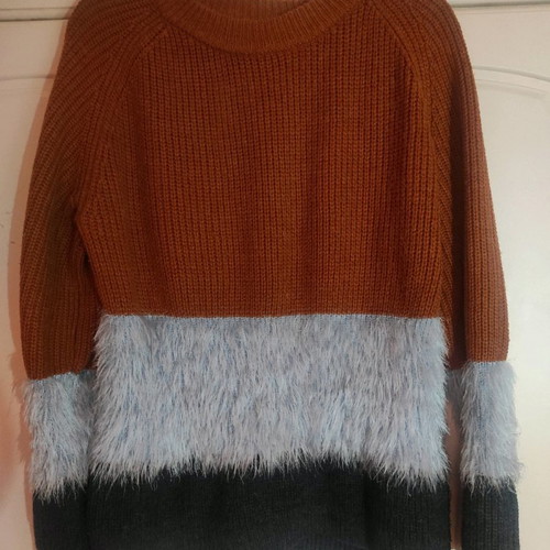 Y.A.S knitted sweater size M multicolor fuzzy like new