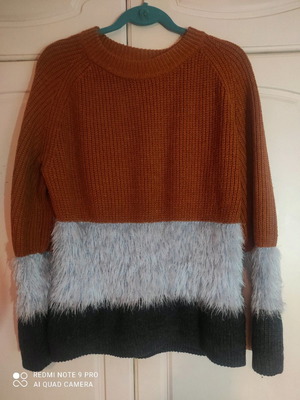 Y.A.S knitted sweater size M multicolor fuzzy like new