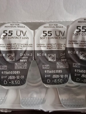 Aqualens Aspheric UV monthly hydrogel contact lenses new, pack of 3 pairs, with UV protection