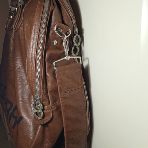 Fred Perry brown crossbody bag used, synthetic leather