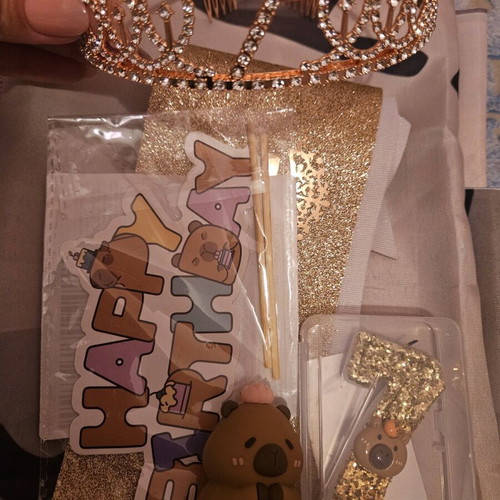 Capybara birthday set like new, 5 pieces for 7 years old