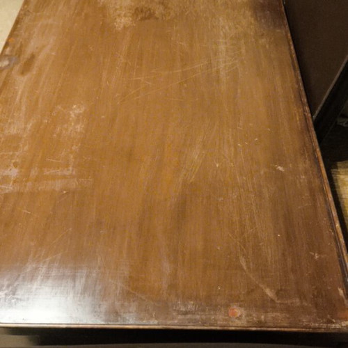 Saridis Desk and 3 Treccia Leather Chairs used set