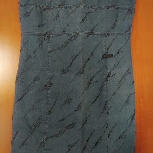 Denim dress with straps like new, size M, blue