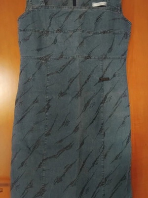 Denim dress with straps like new, size M, blue