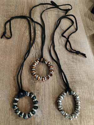 Handmade necklaces like new, set of 3, black and gray
